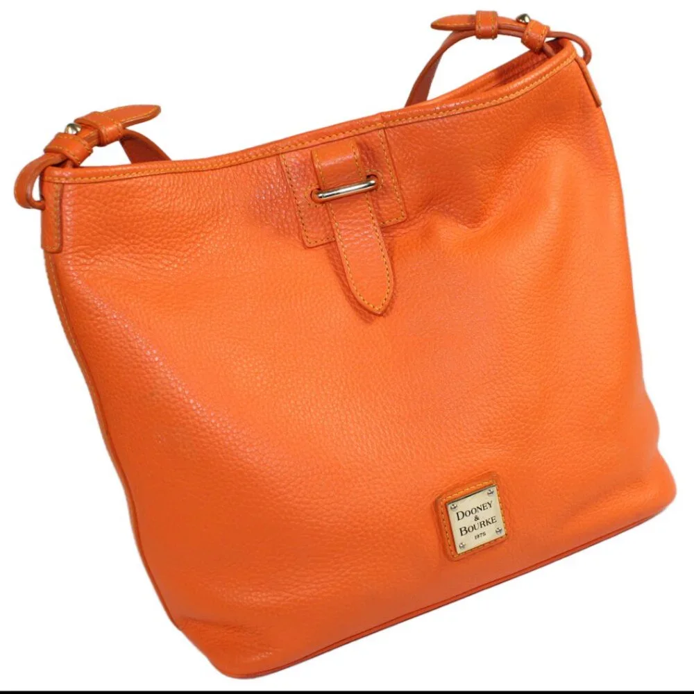 Dooney & Bourke Tabitha Persimmon Pebbled Grain Leather Bucket Shoulder … - Picture 3 of 10